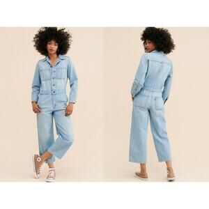 Levi's Iconic Denim Coveralls Wide Leg Light Wash [XL]